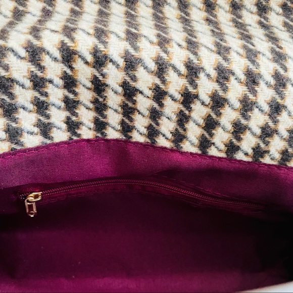 Tweed long strap houndstooth shoulder bag - Picture 7 of 8